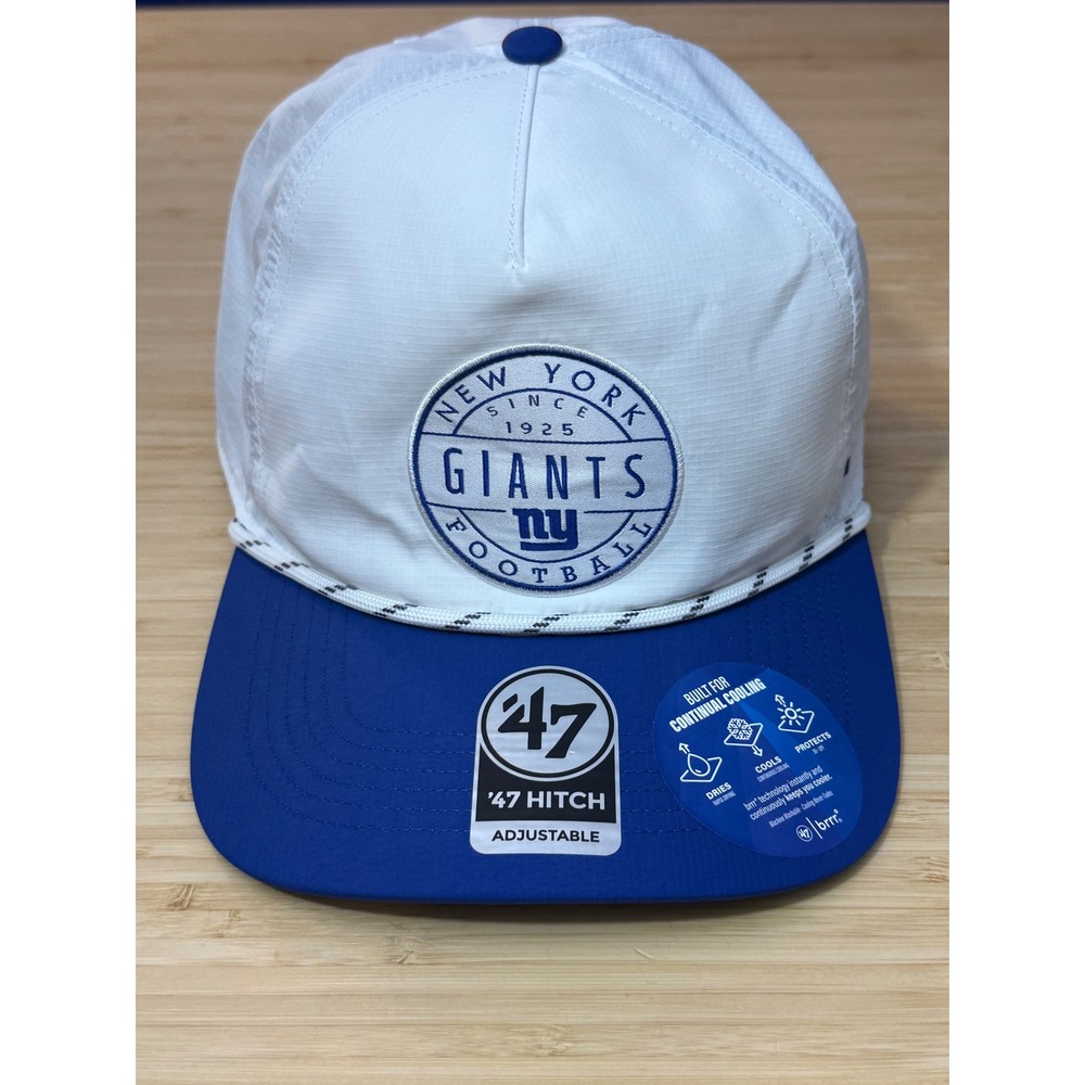 New York Giants 47 Hitch Adjustable Hat White Blue Ripstop Cooling Snapback Cap